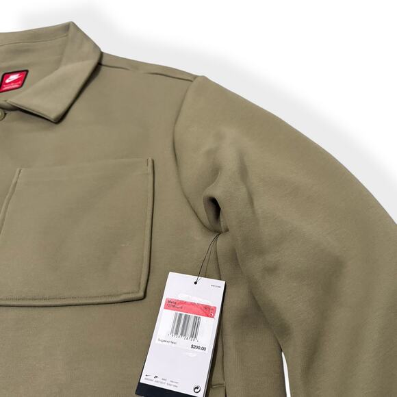 Nike Tech Fleece Shacket Jacket Men’s Size Large Olive Green FZ7566-276 $200 - Picture 2 of 10